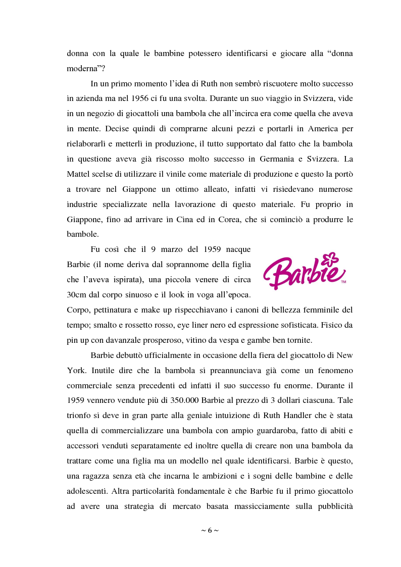 Anteprima della tesi: L'attacco di Bratz a Barbie nel mercato di massa ed il fenomeno My Doll nel mercato di nicchia. Errori di posizionamento e nuove tendenze., Pagina 5