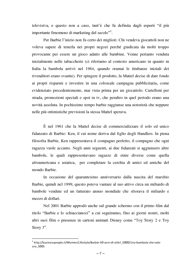 Anteprima della tesi: L'attacco di Bratz a Barbie nel mercato di massa ed il fenomeno My Doll nel mercato di nicchia. Errori di posizionamento e nuove tendenze., Pagina 6