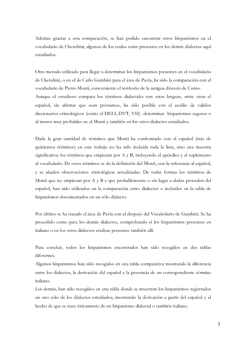Anteprima della tesi: Gli ispanismi nei dialetti lombardi: l'area lombarda-occidentale, Pagina 4