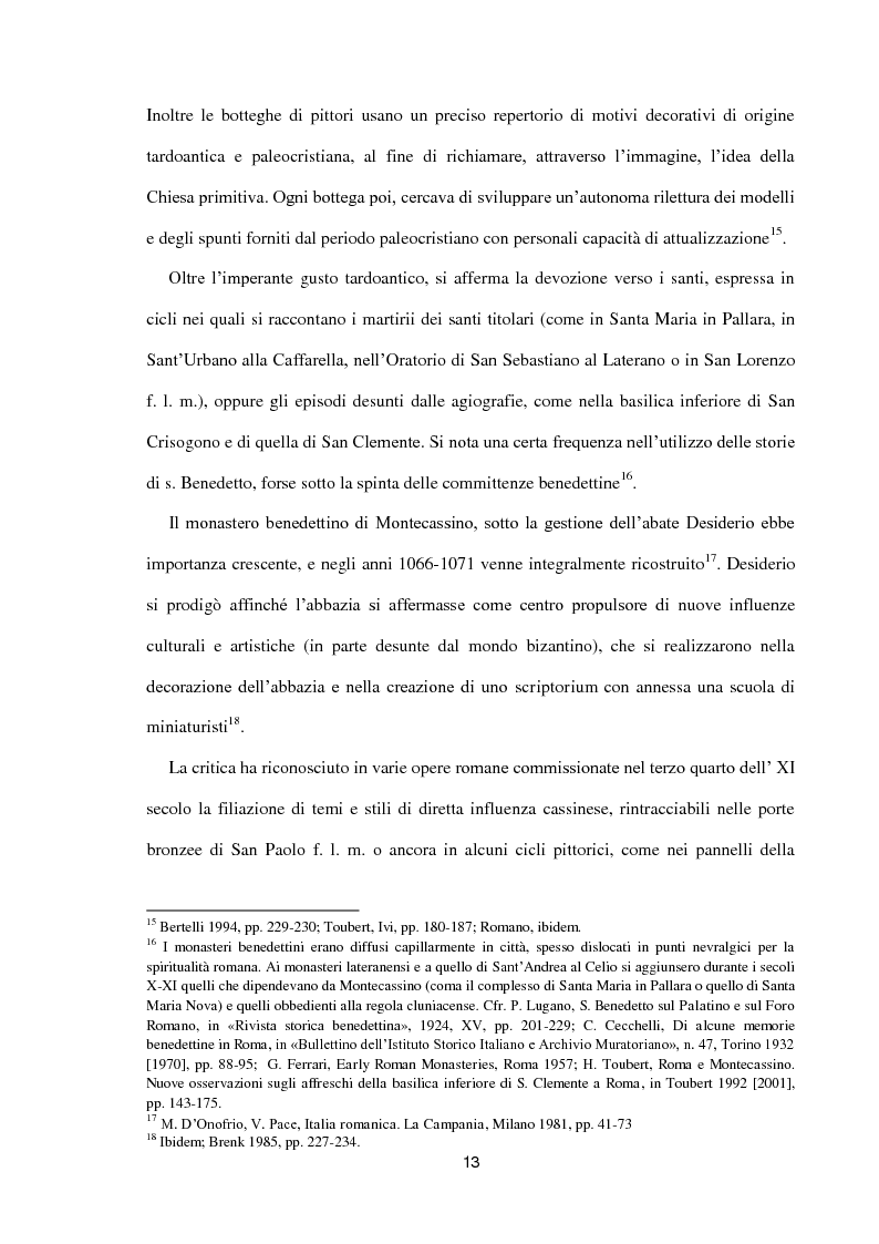 Anteprima della tesi: I dipinti murali di S. Benedetto in Piscinula a Roma, Pagina 6