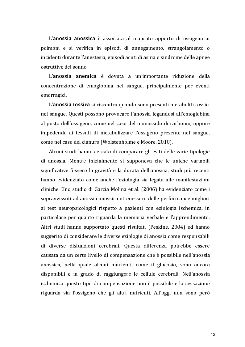 Anteprima della tesi: Funzioni Esecutive e Cognizione Sociale nei danni diffusi da Anossia Cerebrale: studio di 5 casi clinici, Pagina 10