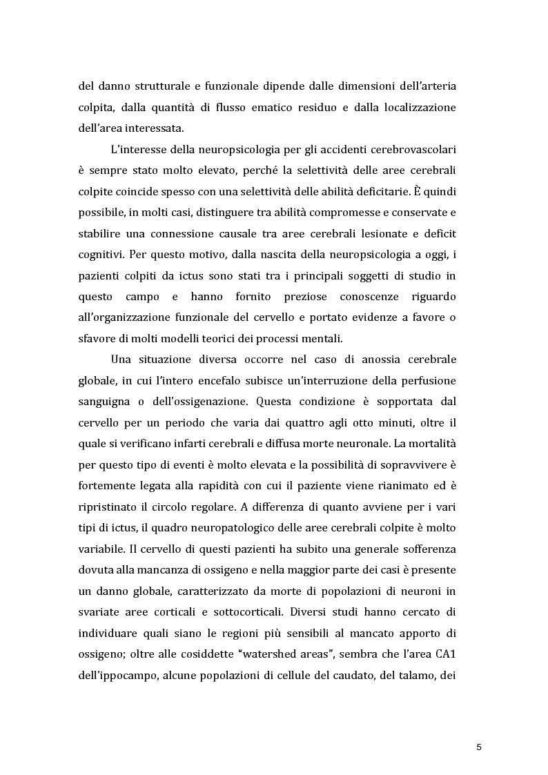 Anteprima della tesi: Funzioni Esecutive e Cognizione Sociale nei danni diffusi da Anossia Cerebrale: studio di 5 casi clinici, Pagina 3
