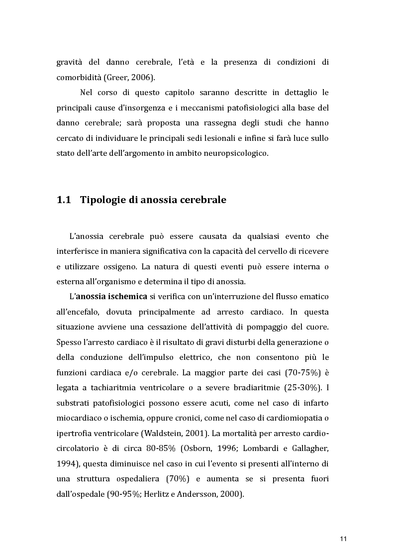 Anteprima della tesi: Funzioni Esecutive e Cognizione Sociale nei danni diffusi da Anossia Cerebrale: studio di 5 casi clinici, Pagina 9