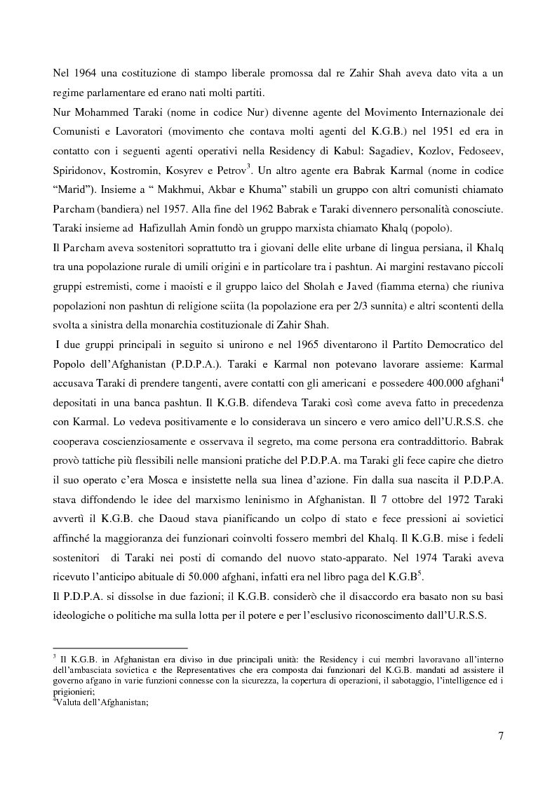 Anteprima della tesi: Il coinvolgimento della Cia e degli ulteriori attori nella guerra per procura anti-Urss in Afghanistan, Pagina 5