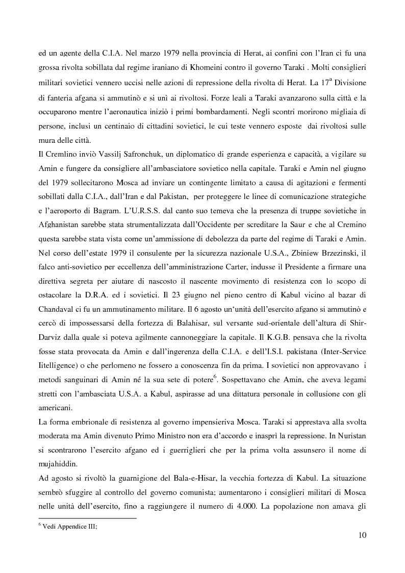 Anteprima della tesi: Il coinvolgimento della Cia e degli ulteriori attori nella guerra per procura anti-Urss in Afghanistan, Pagina 8