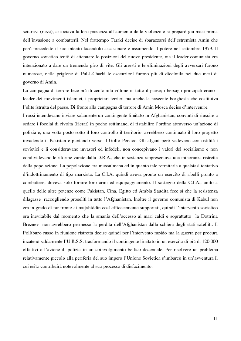 Anteprima della tesi: Il coinvolgimento della Cia e degli ulteriori attori nella guerra per procura anti-Urss in Afghanistan, Pagina 9