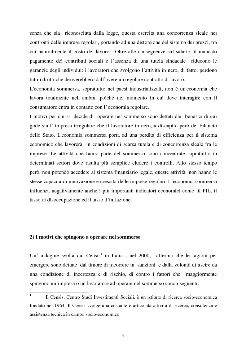 Anteprima della tesi: Il fenomeno dell'economia sommersa in Italia, Pagina 5