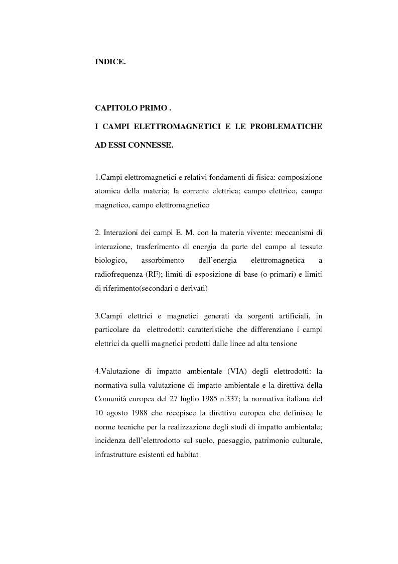 Indice della tesi: Il danno da inquinamento elettromagnetico, Pagina 1
