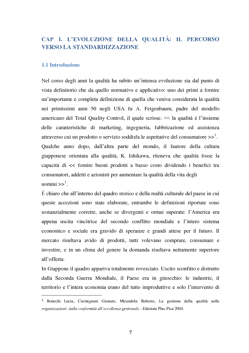 Anteprima della tesi: L'applicazione del concetto di efficacia ai sistemi di gestione della qualità: un'analisi empirica, Pagina 3