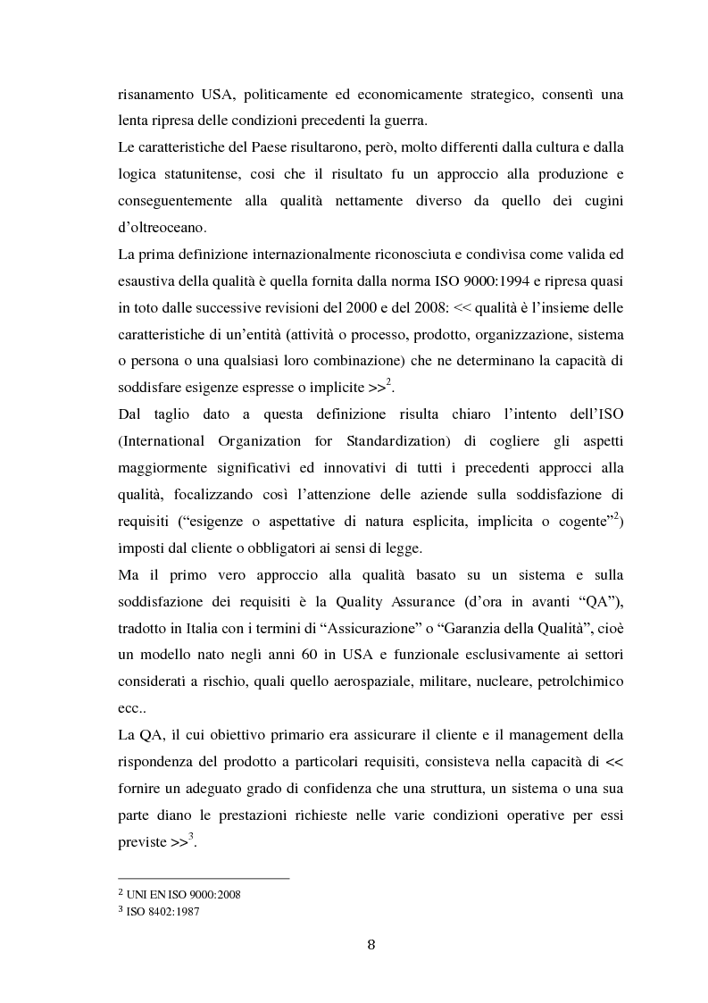 Anteprima della tesi: L'applicazione del concetto di efficacia ai sistemi di gestione della qualità: un'analisi empirica, Pagina 4