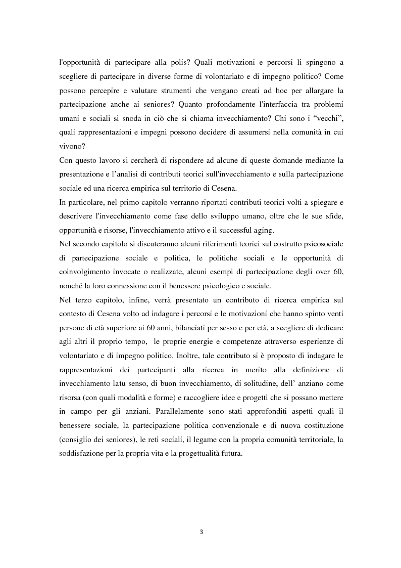 Anteprima della tesi: Percorsi di partecipazione over 60 : un contributo di ricerca empirica nel territorio di Cesena, Pagina 4
