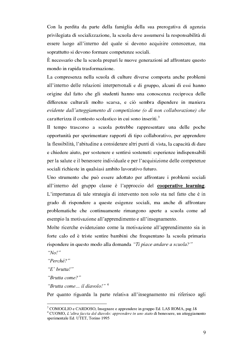 Estratto dalla tesi: Primi passi per cooperare - l'esperienza di una quarta elementare