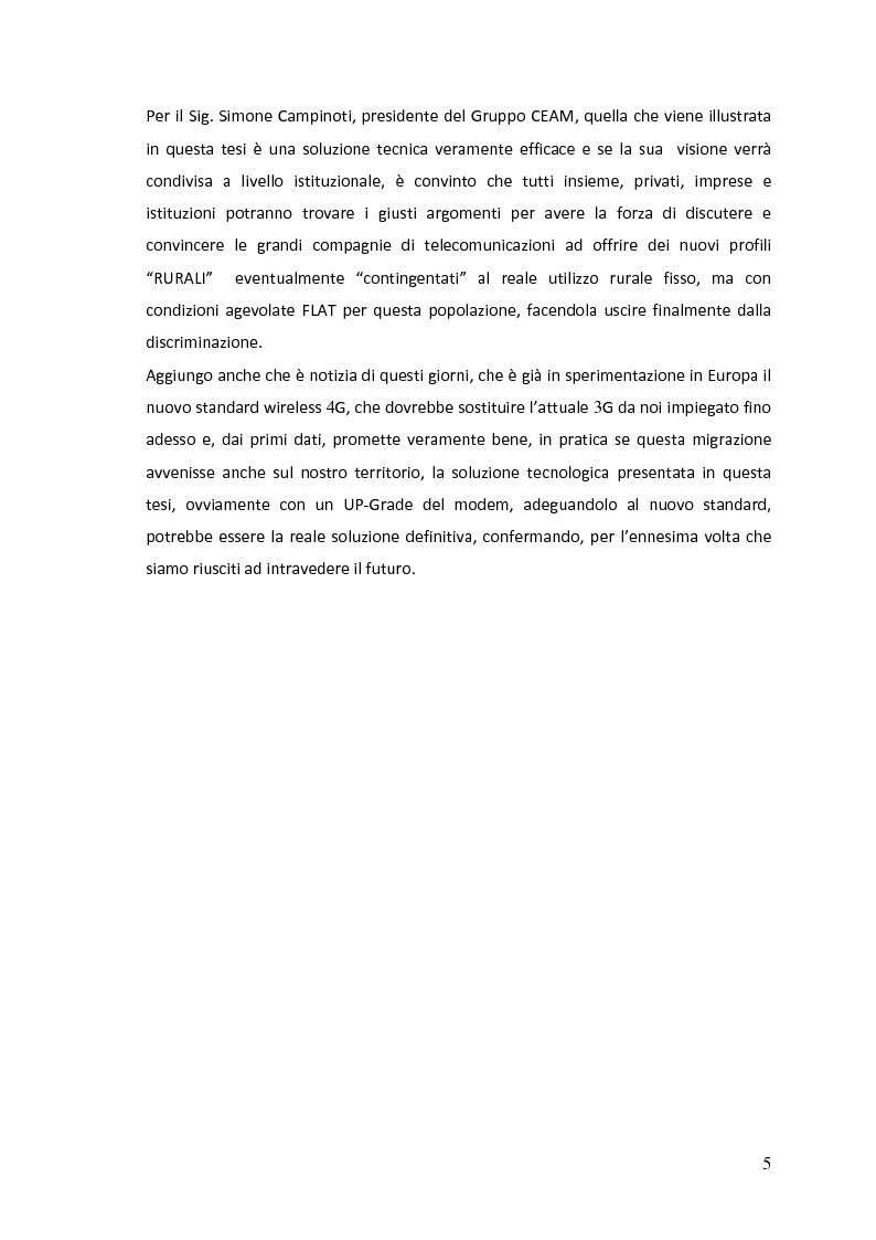 Anteprima della tesi: Studio di fattibilità e progettazione di una rete di conversione 3G/WiFi 2,4 GHz in ambiente rurale, Pagina 3