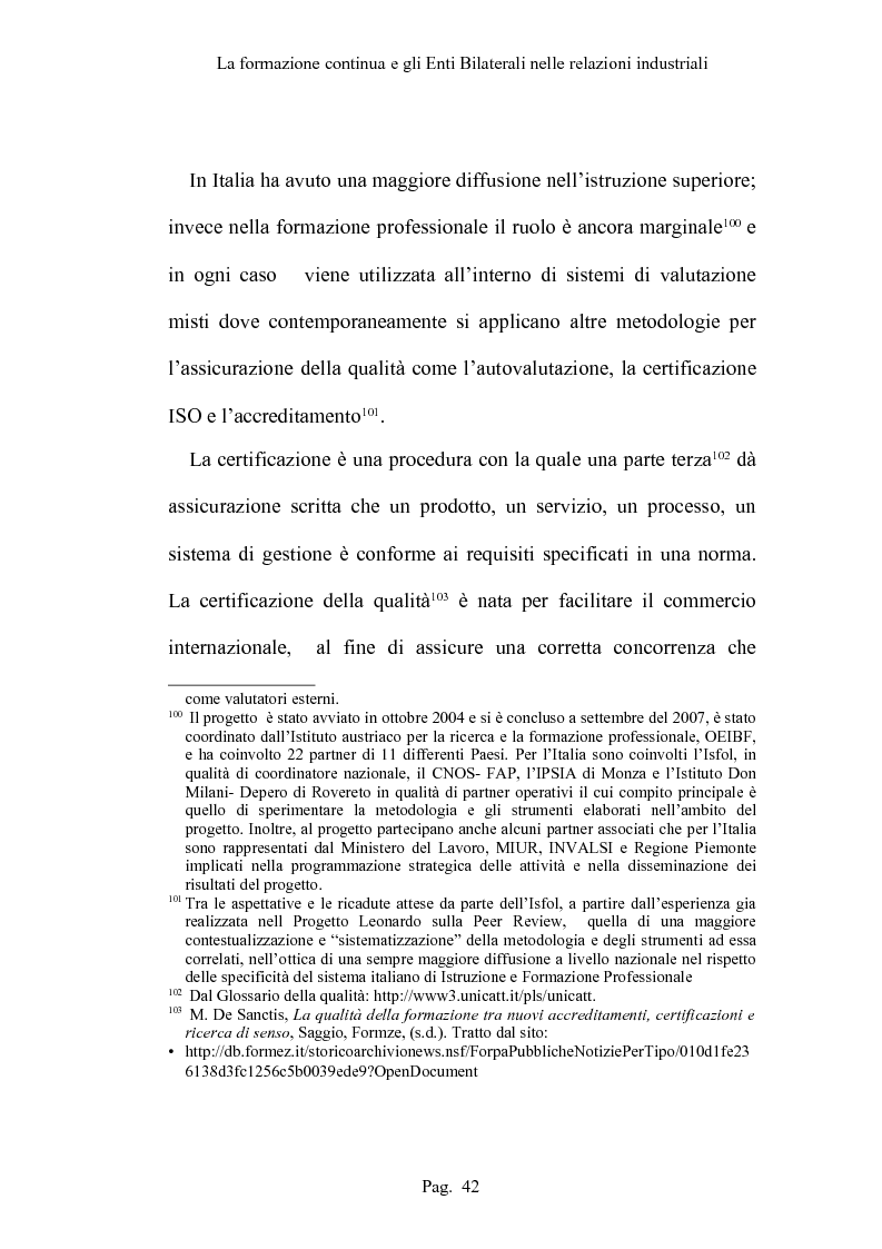 Estratto dalla tesi: La formazione continua e gli Enti Bilaterali nelle relazioni industriali