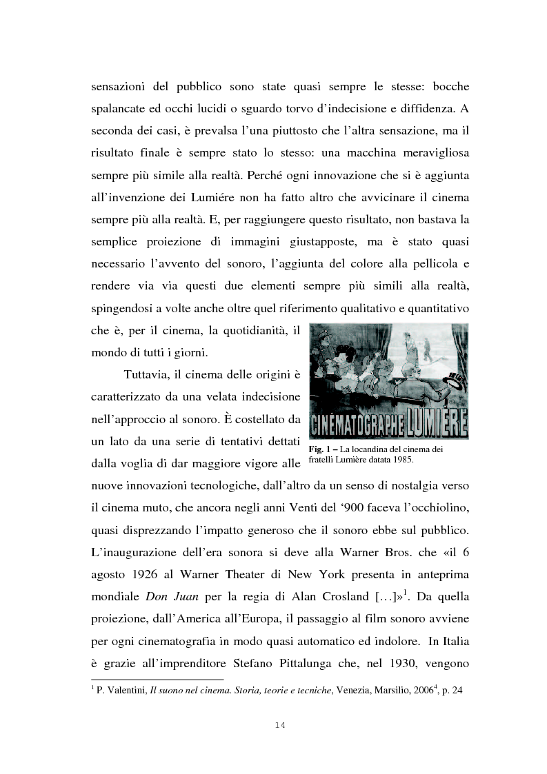 Anteprima della tesi: Il suono cinematografico: dalla presa diretta alla sintesi sonora, Pagina 11