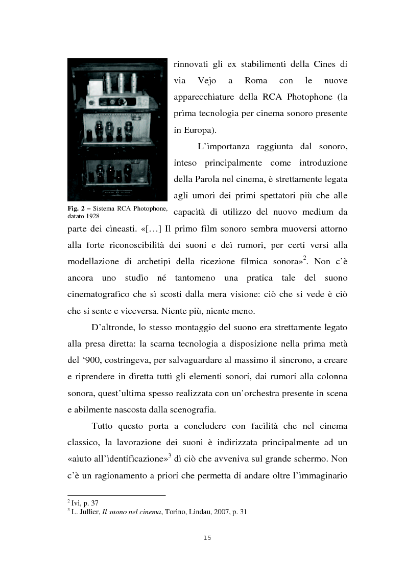 Anteprima della tesi: Il suono cinematografico: dalla presa diretta alla sintesi sonora, Pagina 12