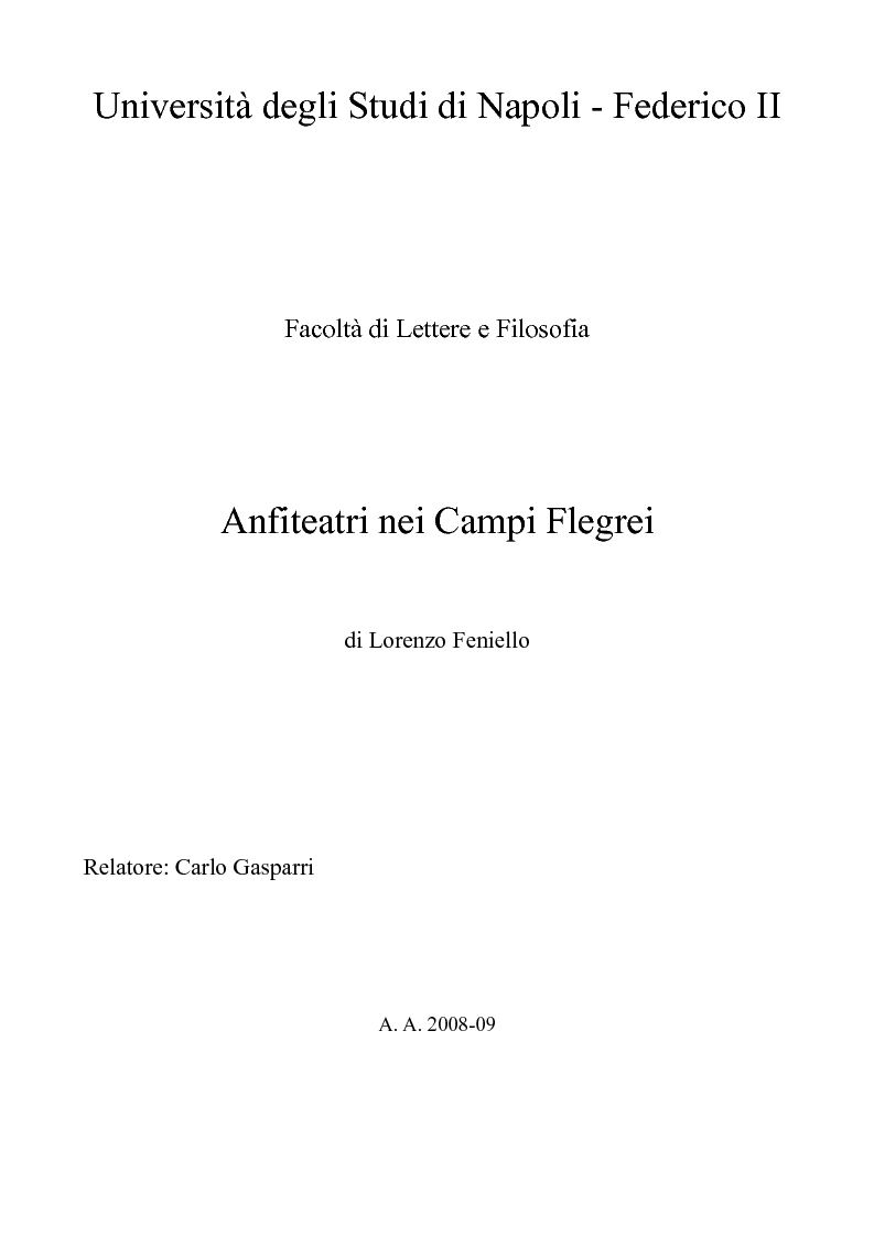 Anteprima della tesi: Anfiteatri nei Campi Flegrei, Pagina 1