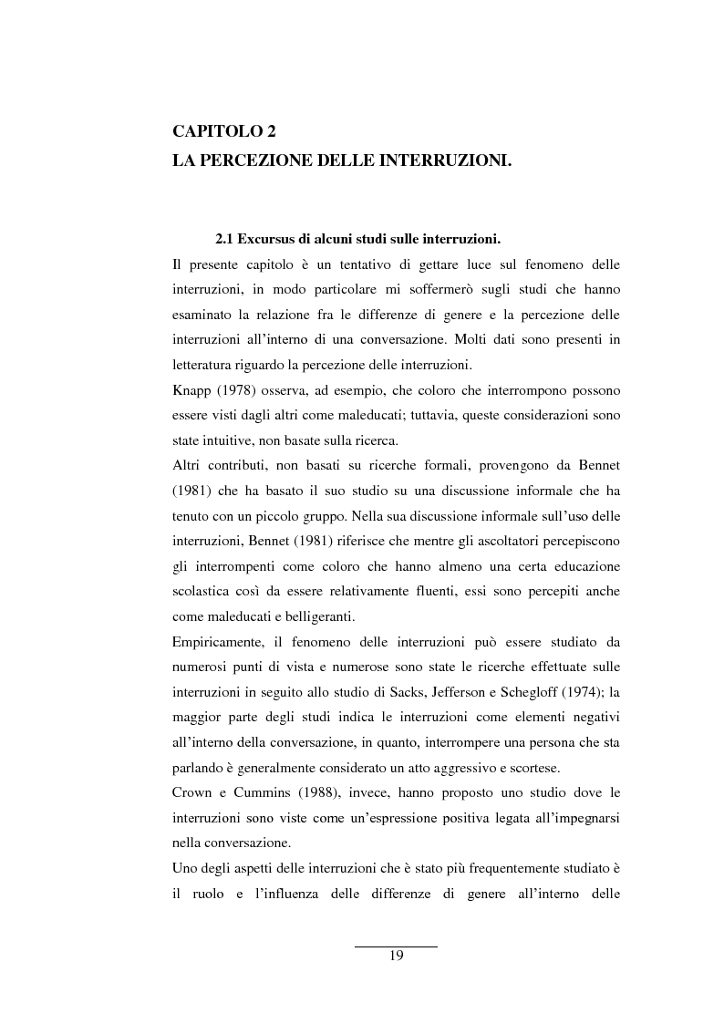 Estratto dalla tesi: Uno studio sperimentale sugli effetti delle interruzioni all’interno delle conversazioni