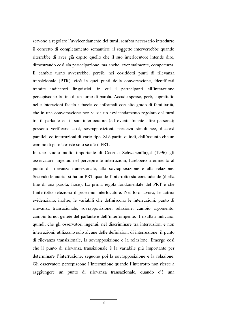 Anteprima della tesi: Uno studio sperimentale sugli effetti delle interruzioni all’interno delle conversazioni, Pagina 5