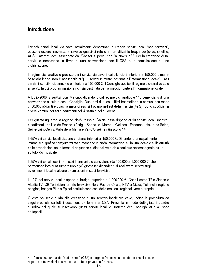 Anteprima della tesi: Traduzione e commento del testo “Comment créer un service local non-hertzien”, Pagina 9