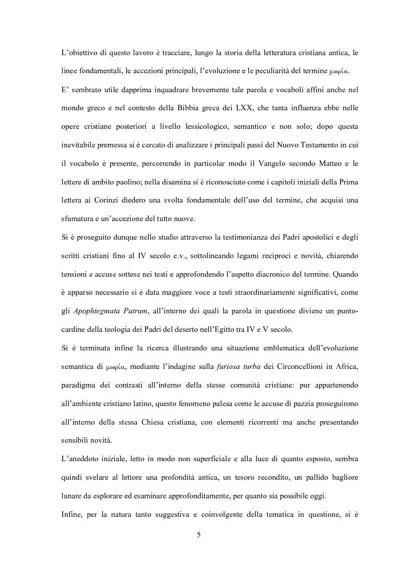 Anteprima della tesi: STULTILOQUIUM. Studio sul termine moria nella letteratura cristiana antica, Pagina 3