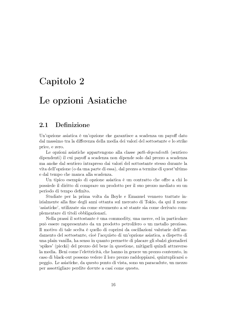 Anteprima della tesi: Opzioni asiatiche: tecniche di valutazione, Pagina 8