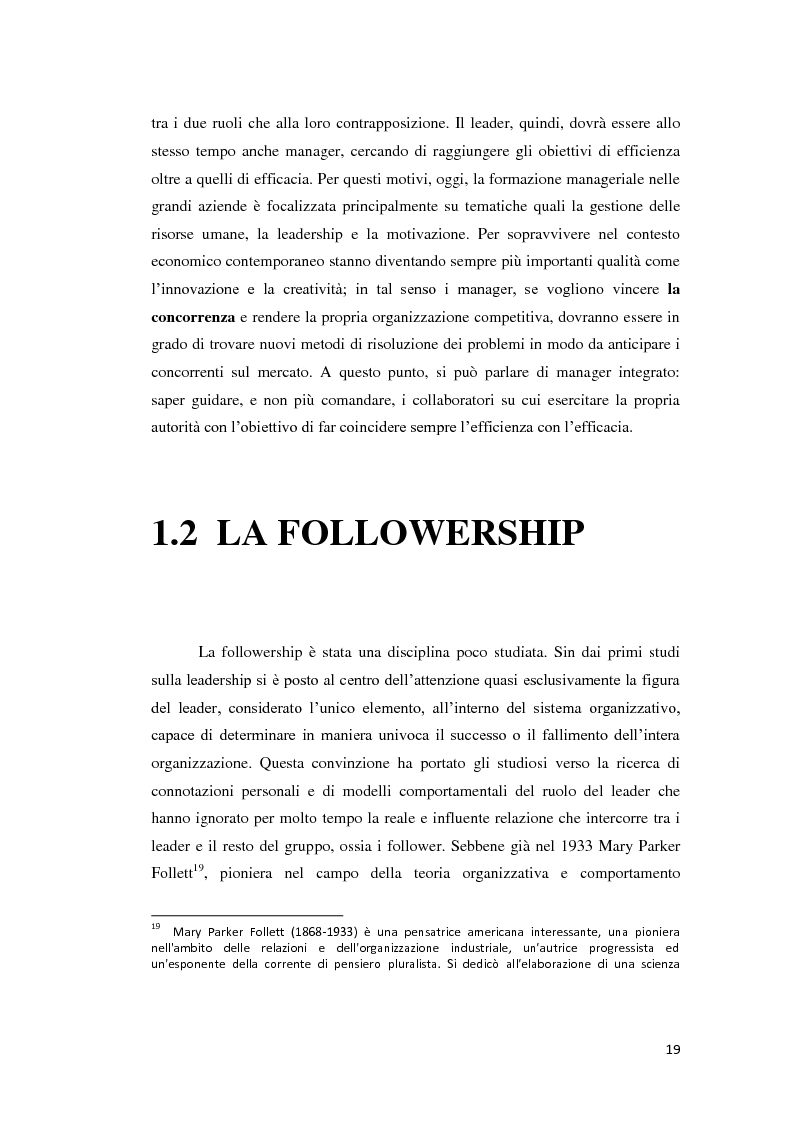 Anteprima della tesi: Il processo della leadership: un contributo empirico allo studio dei follower e dei loro leader, Pagina 14