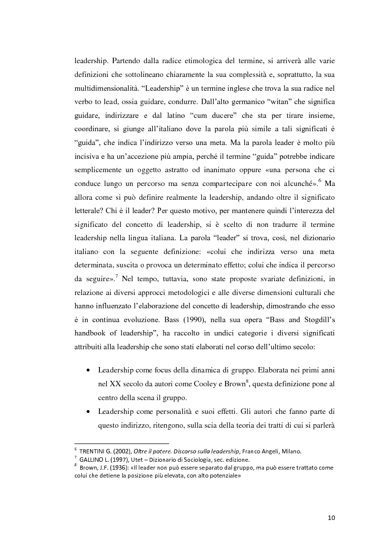 Anteprima della tesi: Il processo della leadership: un contributo empirico allo studio dei follower e dei loro leader, Pagina 5