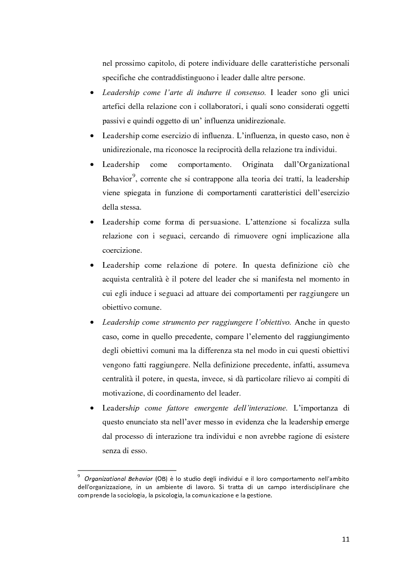 Anteprima della tesi: Il processo della leadership: un contributo empirico allo studio dei follower e dei loro leader, Pagina 6