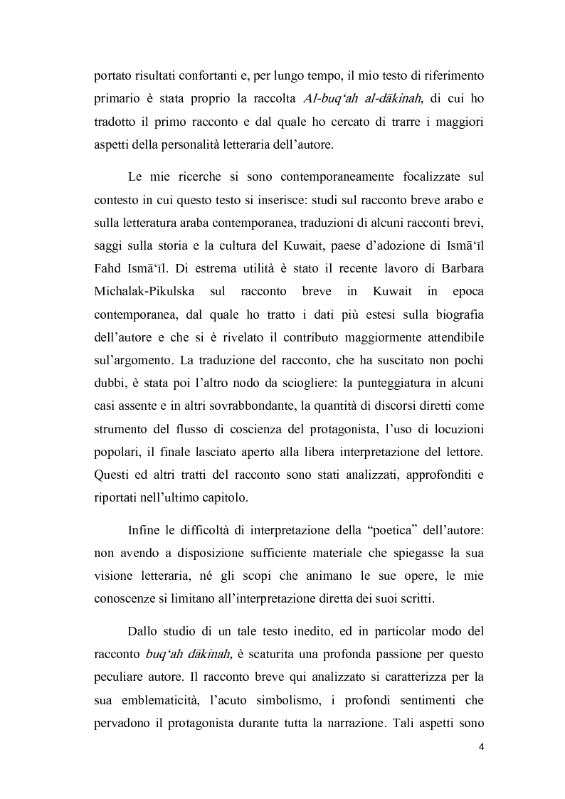 Anteprima della tesi: Una macchia scura: traduzione e analisi di un racconto di Isma'il Fahd Isma'il (1940-), Pagina 3