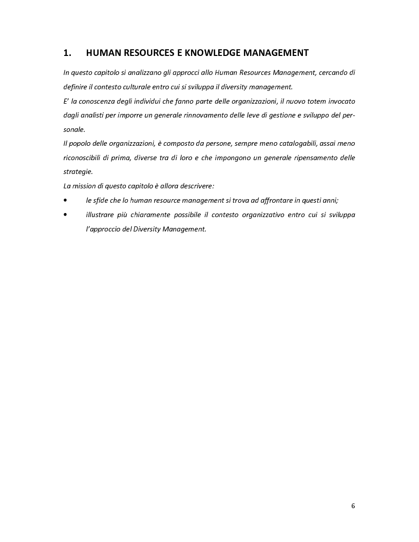 Anteprima della tesi: Diversity Management: eterogeneità nei team e performance, Pagina 5