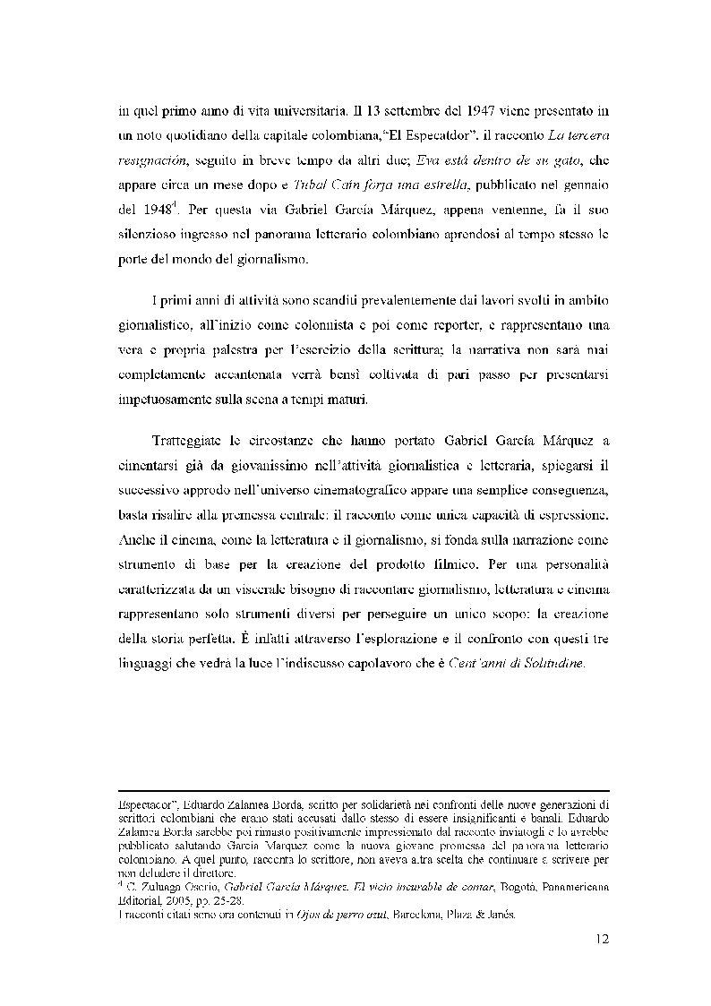 Anteprima della tesi: «El cuentero nace, no se hace» Gabriel García Márquez tra letteratura e cinema, Pagina 8