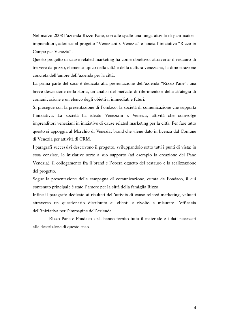 Anteprima della tesi: Il cause related marketing. Il caso "Rizzo in Campo per Venezia", Pagina 3