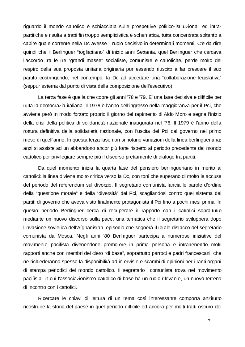 Anteprima della tesi: Berlinguer e i Cattolici 1972-84, Pagina 4
