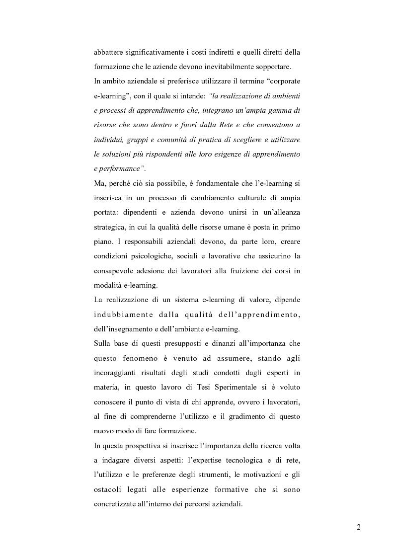 Anteprima della tesi: E-learning in tre aziende italiane, Pagina 3