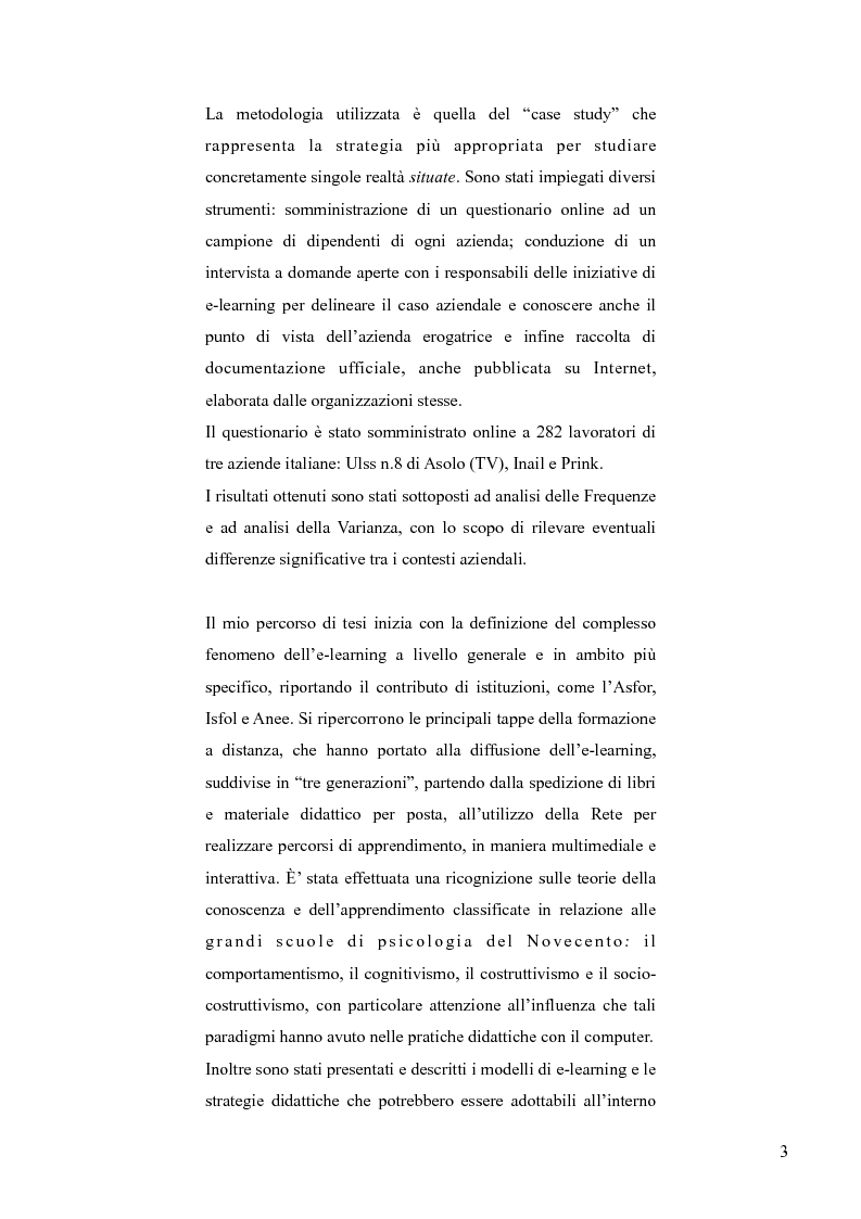 Anteprima della tesi: E-learning in tre aziende italiane, Pagina 4