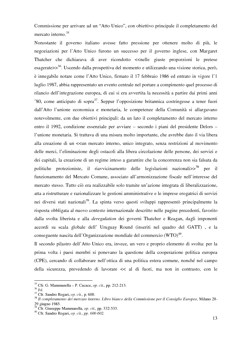 Anteprima della tesi: L'Europa dal 1989 a Maastricht nel dibattito politico-parlamentare europeo, italiano e francese., Pagina 11