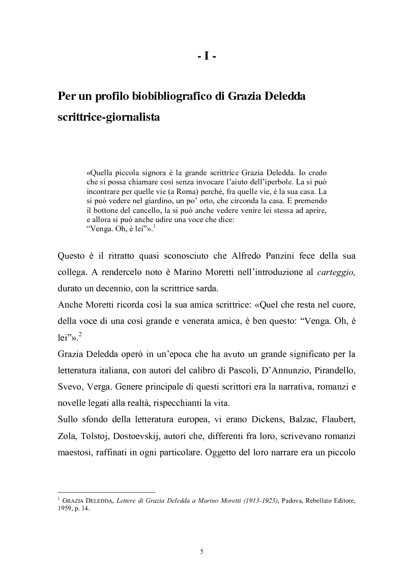 Anteprima della tesi: Grazia Deledda e la terza pagina del "Corriere della Sera'" (1909-1936), Pagina 3