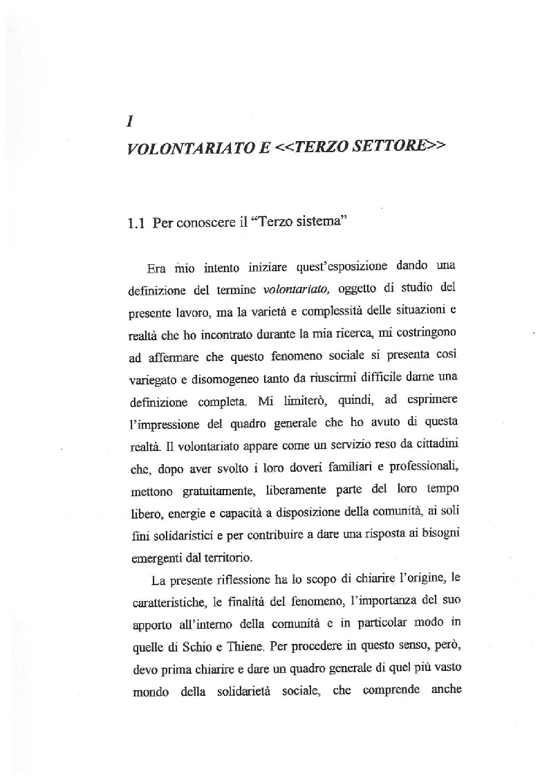 Anteprima della tesi: Le nuove forme di partecipazione a Schio e a Thiene: Organizzazioni non governative, Pagina 2
