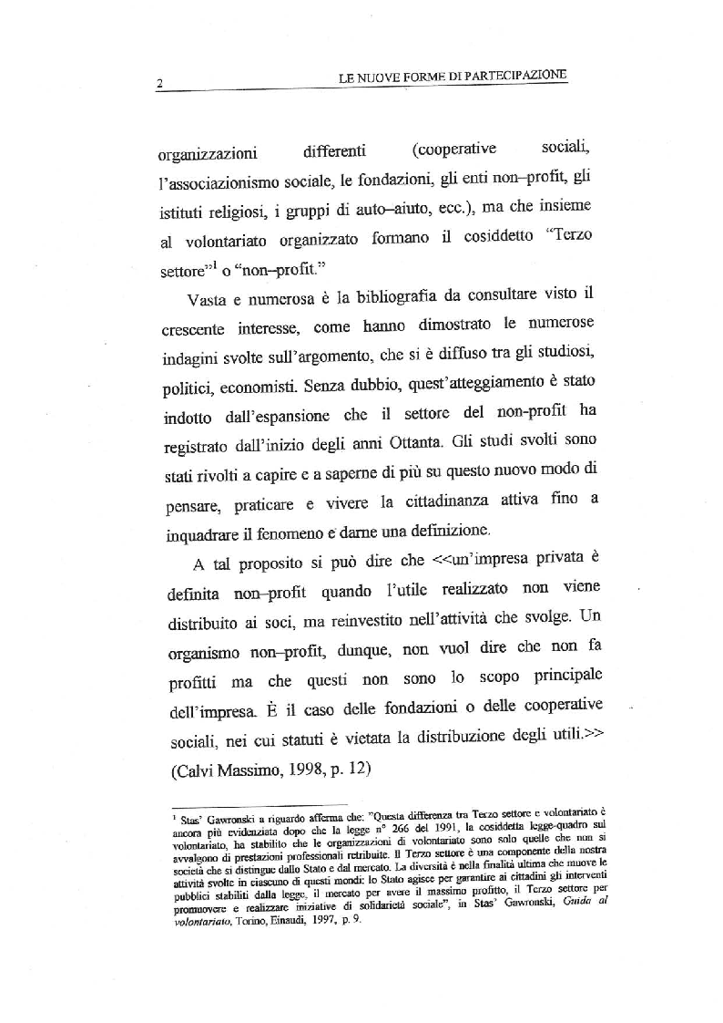 Anteprima della tesi: Le nuove forme di partecipazione a Schio e a Thiene: Organizzazioni non governative, Pagina 3