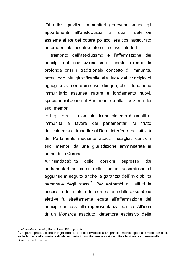 Anteprima della tesi: Le immunità per le alte cariche dello Stato, Pagina 7