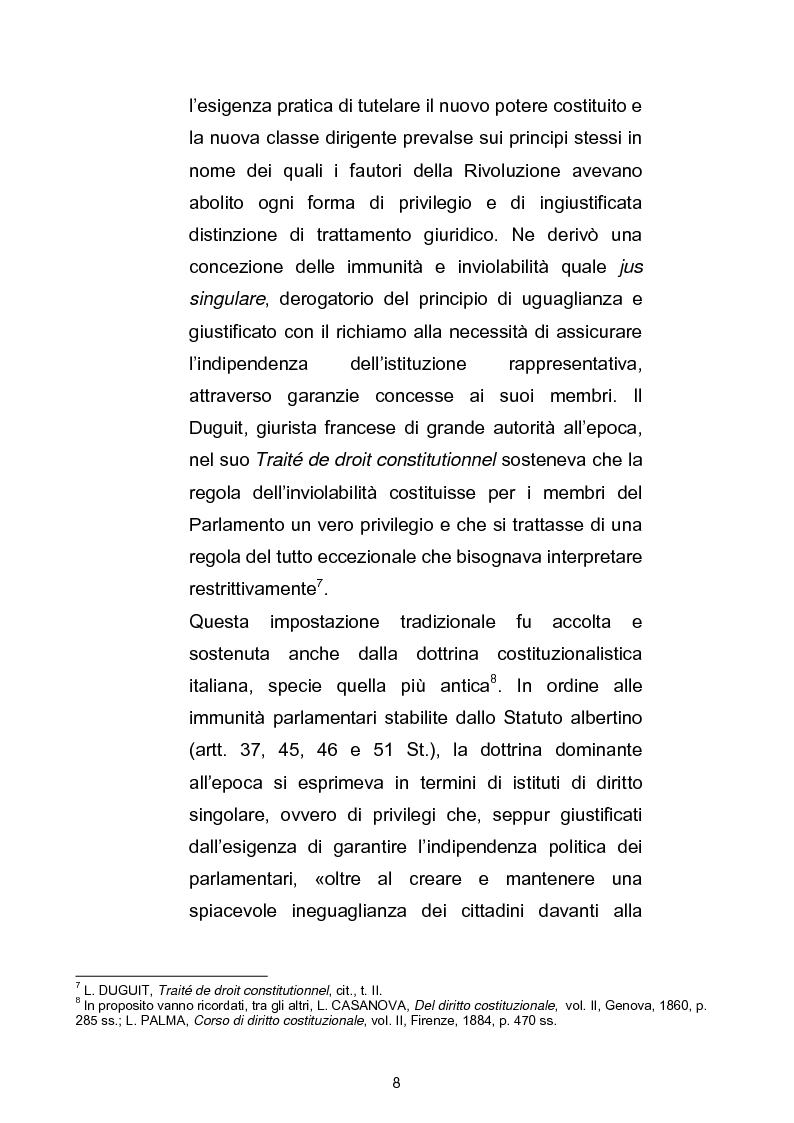 Anteprima della tesi: Le immunità per le alte cariche dello Stato, Pagina 9