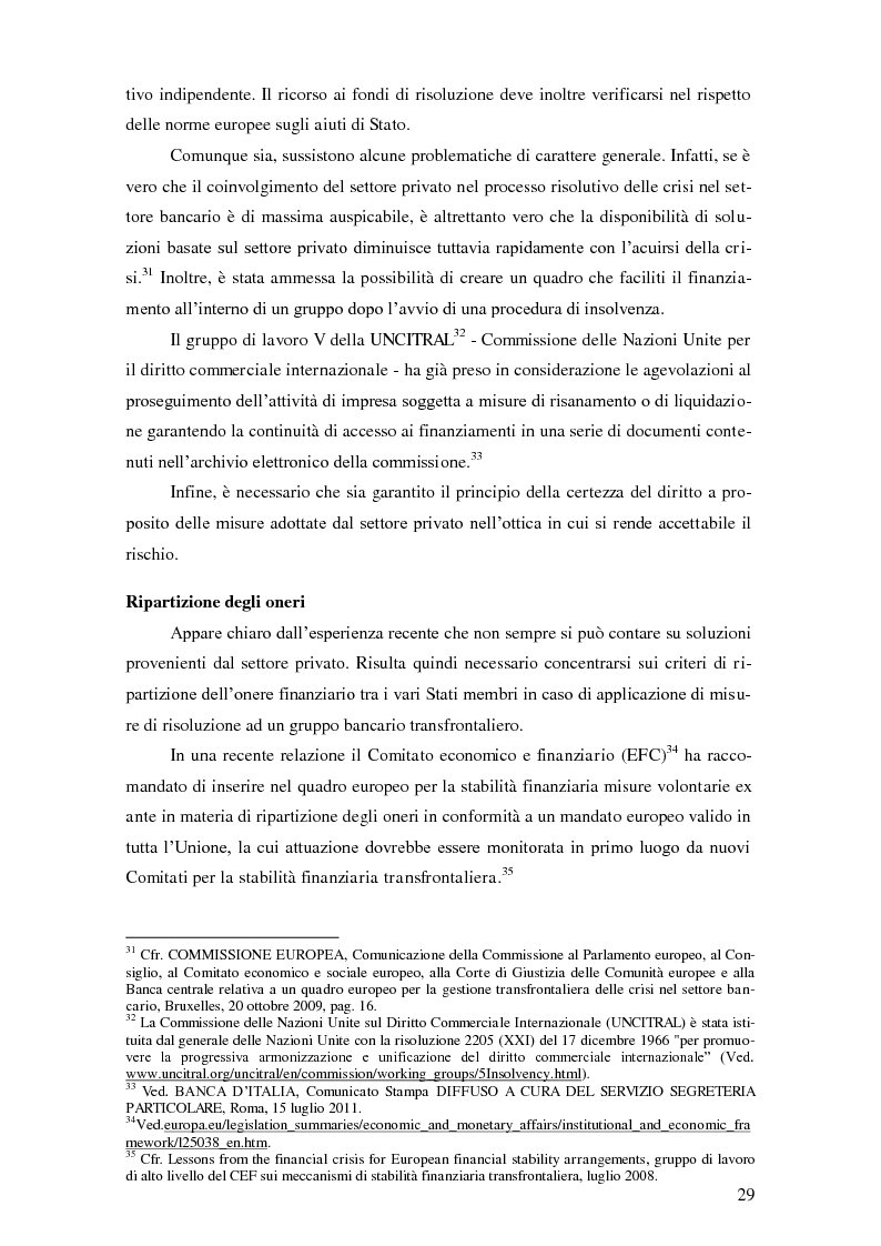 Anteprima della tesi: Analisi della disciplina europea in materia di gestione delle crisi transfrontaliere nel settore bancario: diritto vigente e prospettive di riforma, Pagina 13