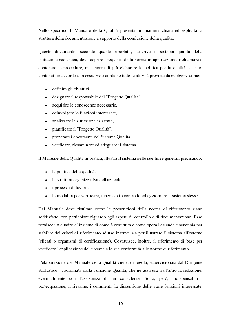 Estratto dalla tesi: Il sistema di gestione della Qualità