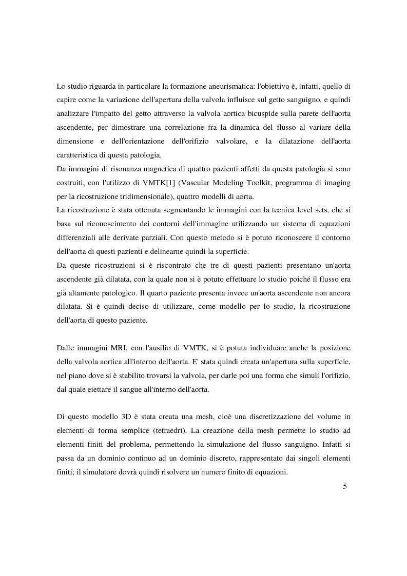 Anteprima della tesi: Studio dell’emodinamica nell’aorta ascendente in pazienti con valvola aortica bicuspide, Pagina 3