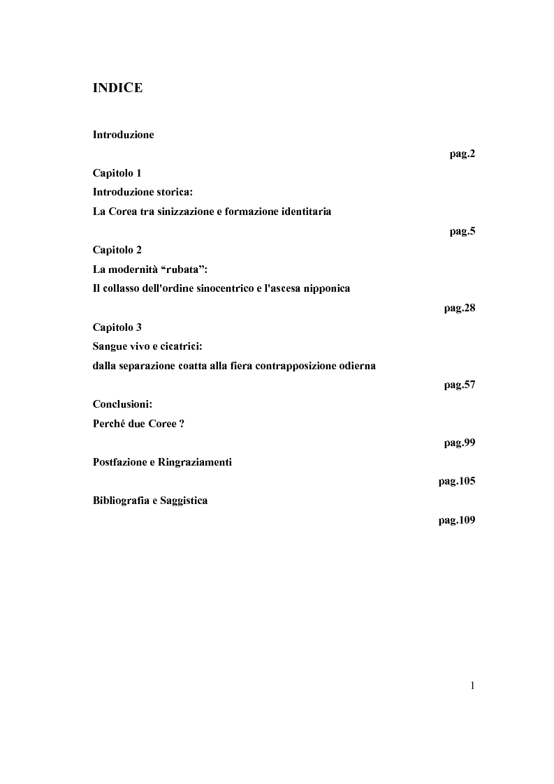 Indice della tesi: L'ultima stimmate della Guerra Fredda, Pagina 1