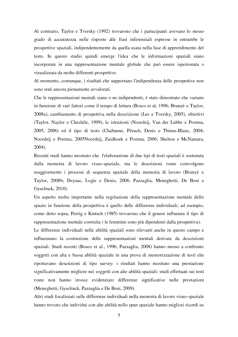 Anteprima della tesi: Rappresentazione mentale dello spazio derivata da descrizioni route e survey. Quando gli individui preferiscono punti di riferimento estrinseci, Pagina 6