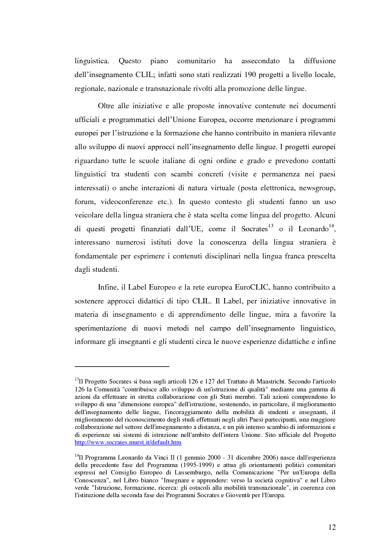 Estratto dalla tesi: Un CLIL per l'Utopia