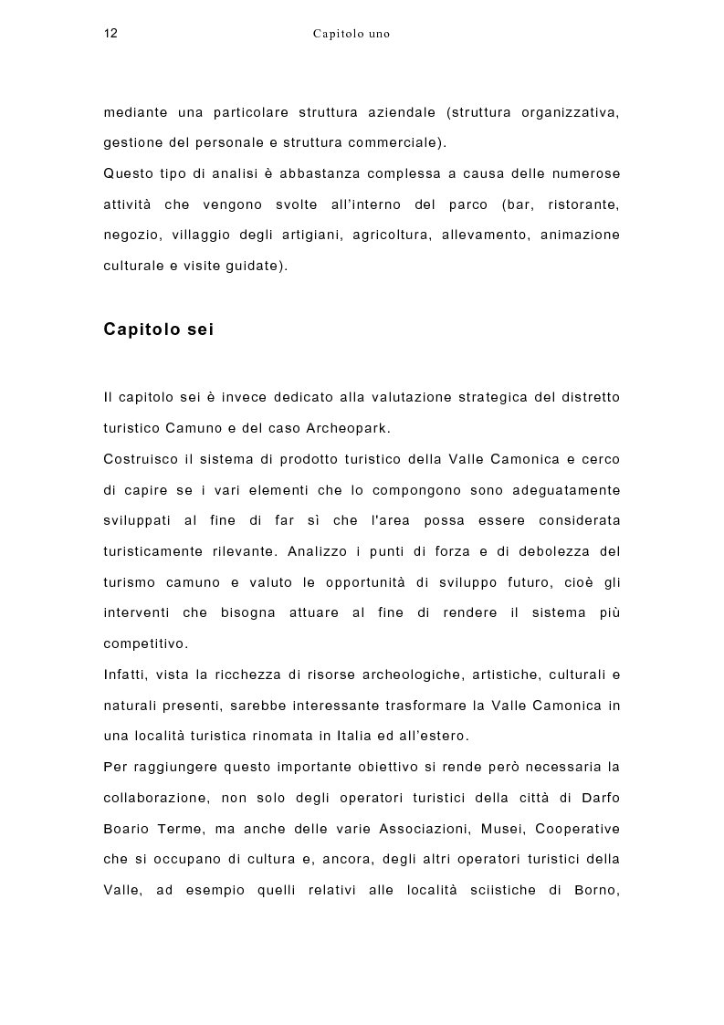 Anteprima della tesi: Strategie di sviluppo del turismo in Valle Camonica: il caso Archeopark, Pagina 12