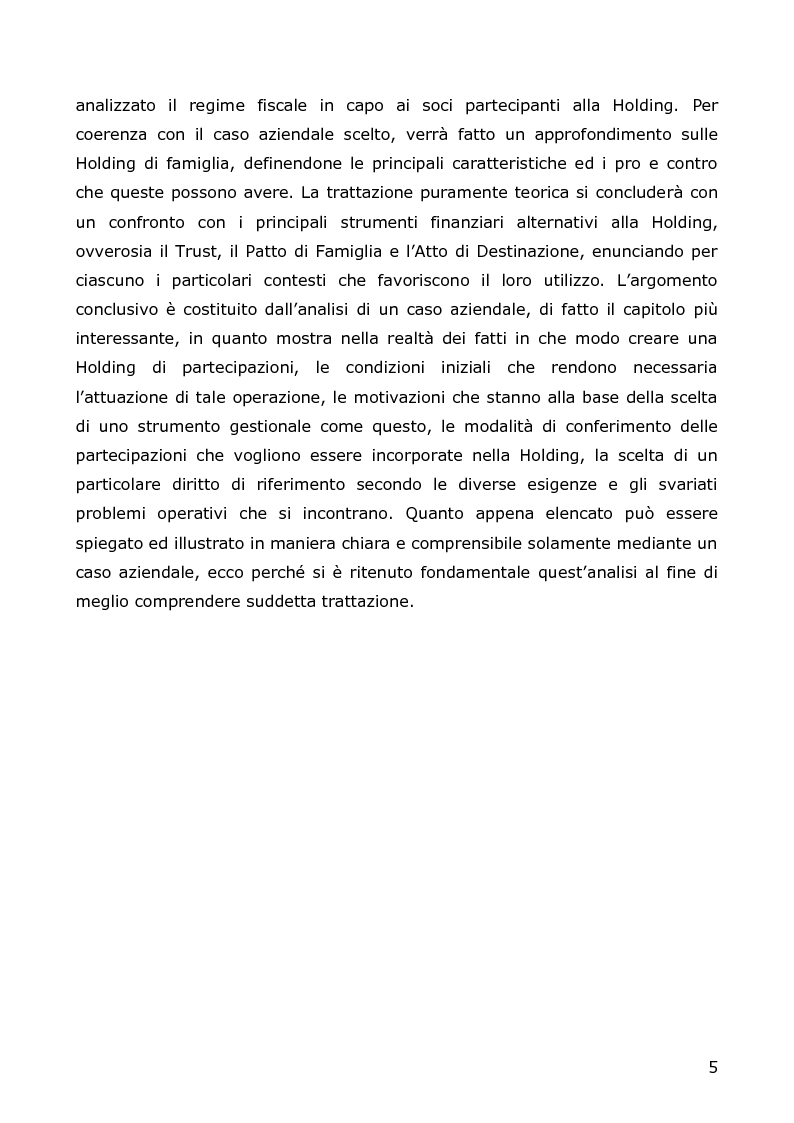Anteprima della tesi: La Holding di partecipazioni quale strumento di gestione dei patrimoni: l’analisi di un caso, Pagina 3
